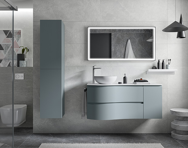 Muebles de baño curvos: personalidad y sofisticación